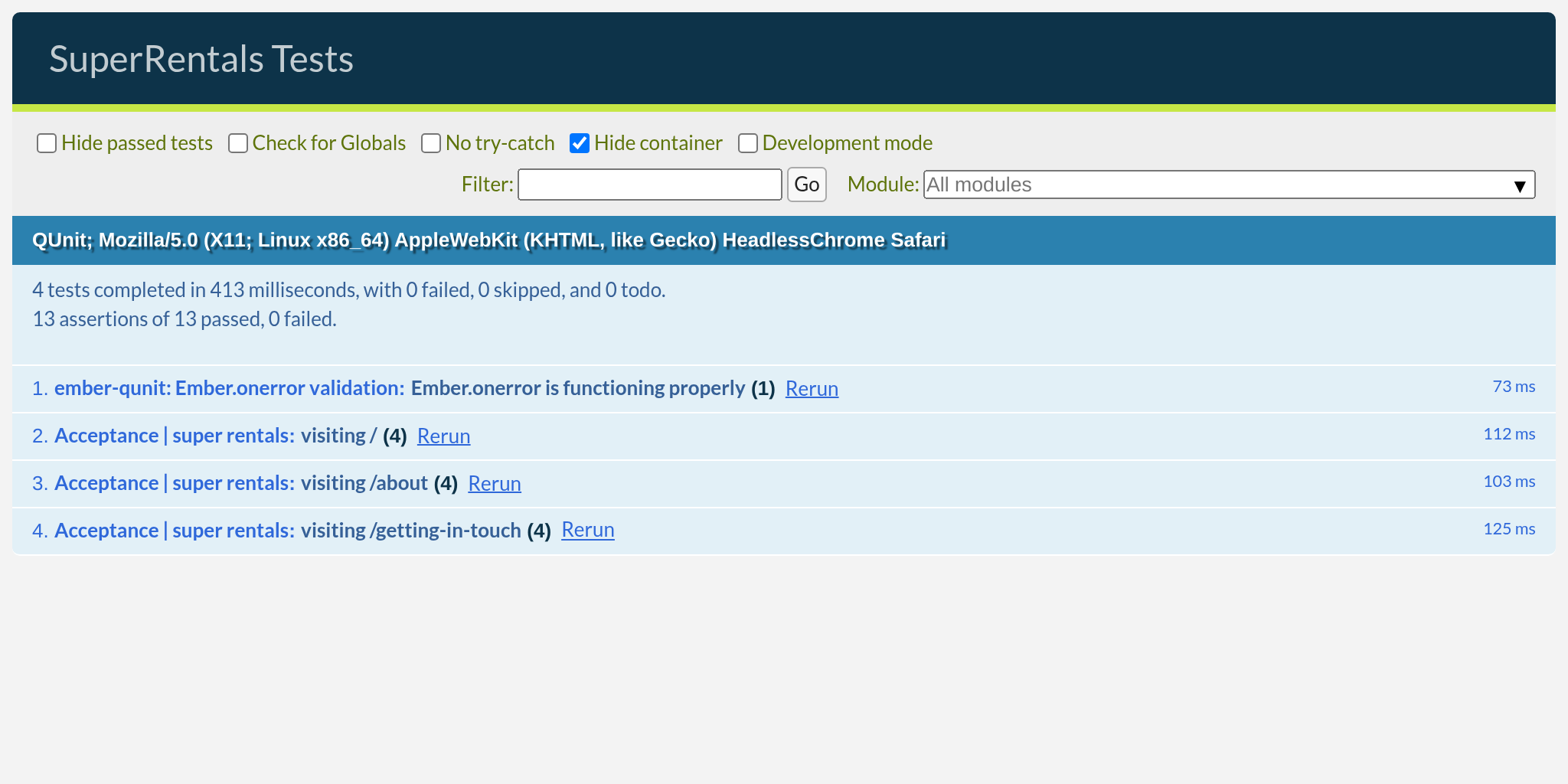 Tests still passing after the refactor