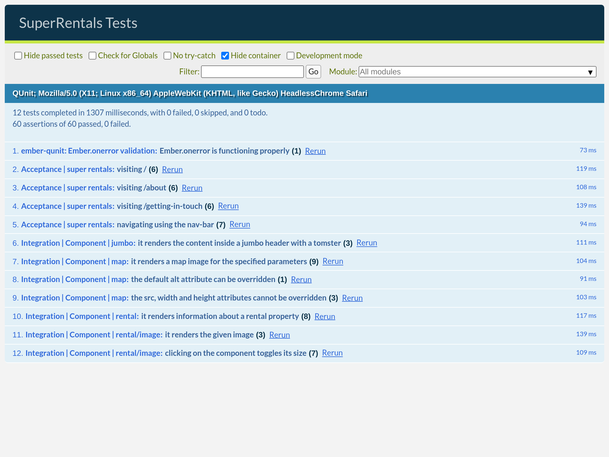 Tests passing after the src getter refactor